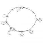 Amy Silver Plated Bracelet with Multi Charms (BL010SR)