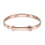 Gracie Rose Gold Diamond Star Christening Bangle (LSB0102)