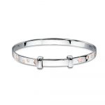 Jessica Inlaid Rose Gold Star Christening Bangle (LSB0131)