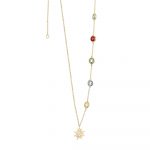 Amy Gold Plated Necklace with Coloured Stones (NL014)