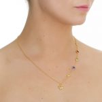 Amy Gold Plated Necklace with Coloured Stones (NL014)