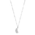 Bobble Chain Heart in Feather Necklace (SNBB596)