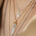 Bobble Chain Heart in Feather Necklace (SNBB596)