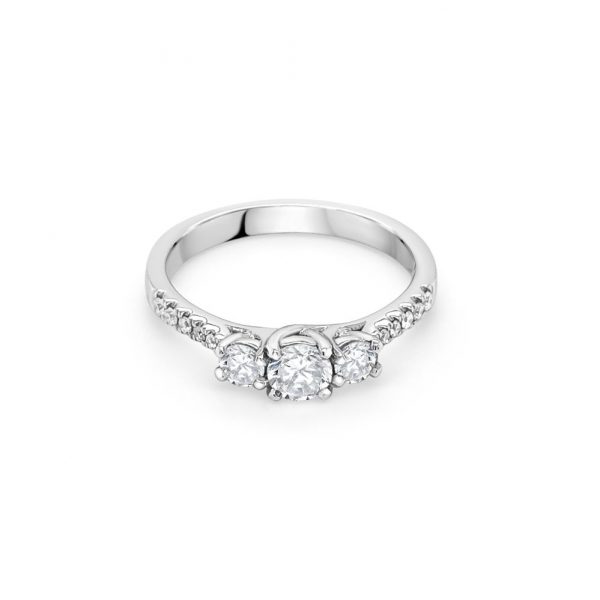 18ct White Gold Three Stone Engagement Ring