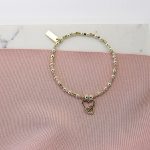 Interlocking Love Heart Bracelet - Two Tone (GMBCFB1069)