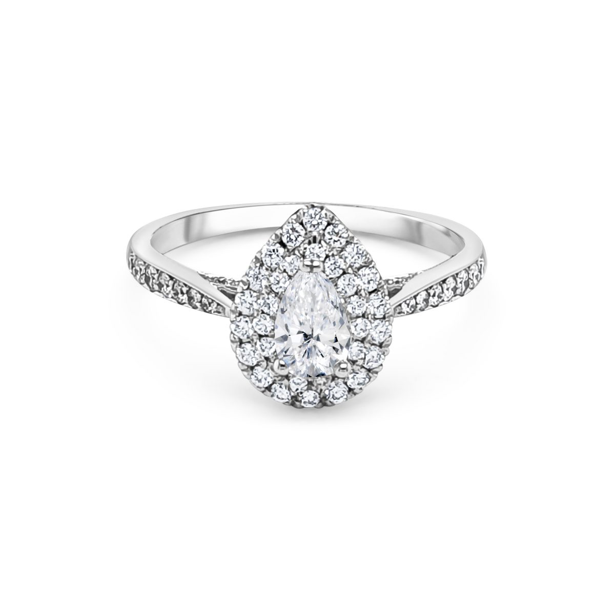 18ct White Gold Halo Engagement Ring