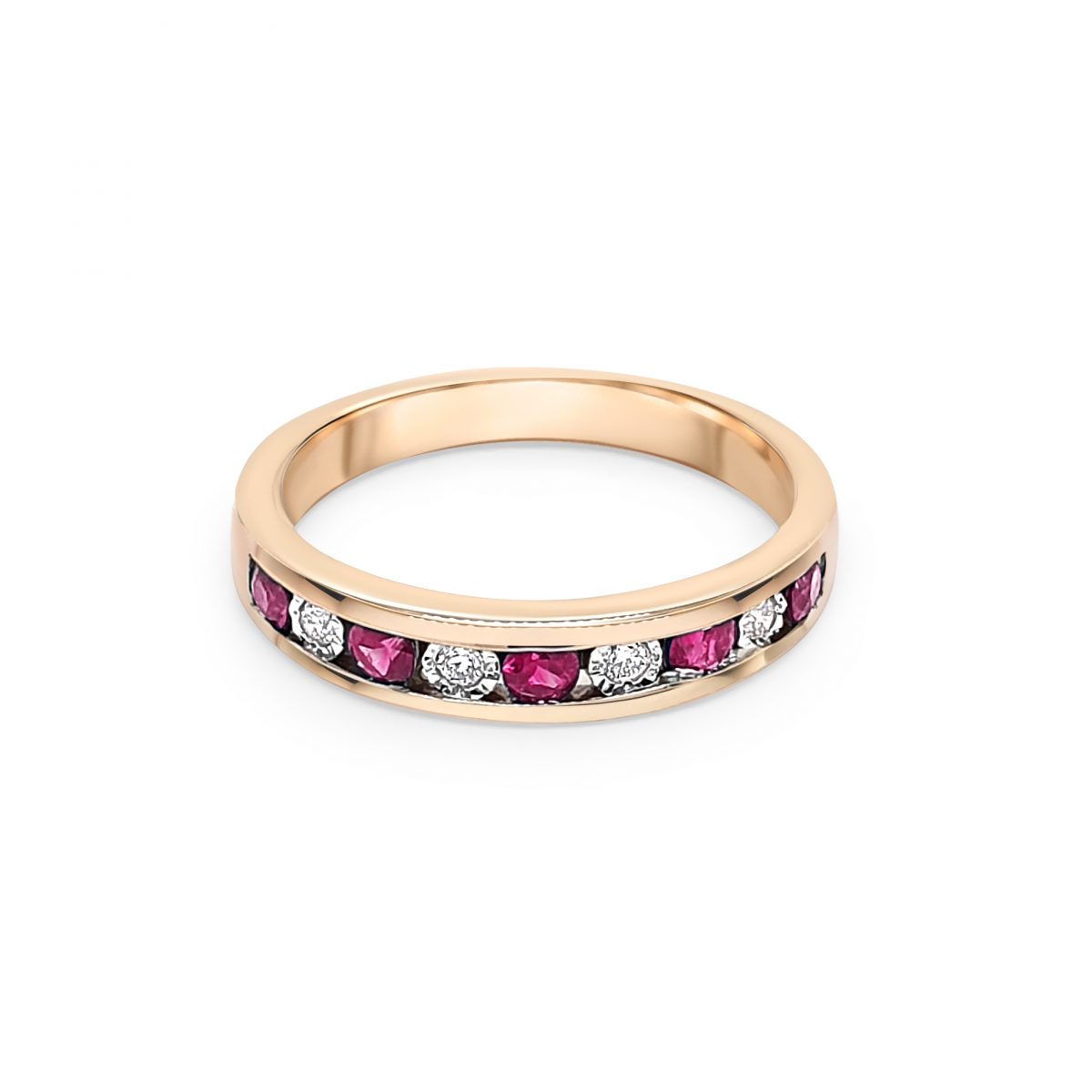 9ct Yellow Gold Ruby and Diamond Ring