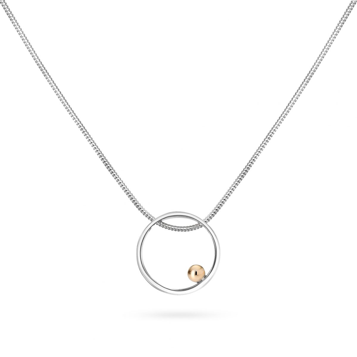 Cathal Barber Goldsmith Circle Pendant in Silver and Gold