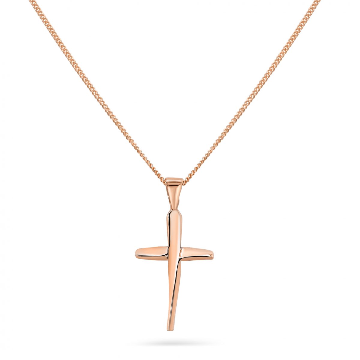 Cathal Barber Goldsmith Curved 9ct Gold Cross Pendant