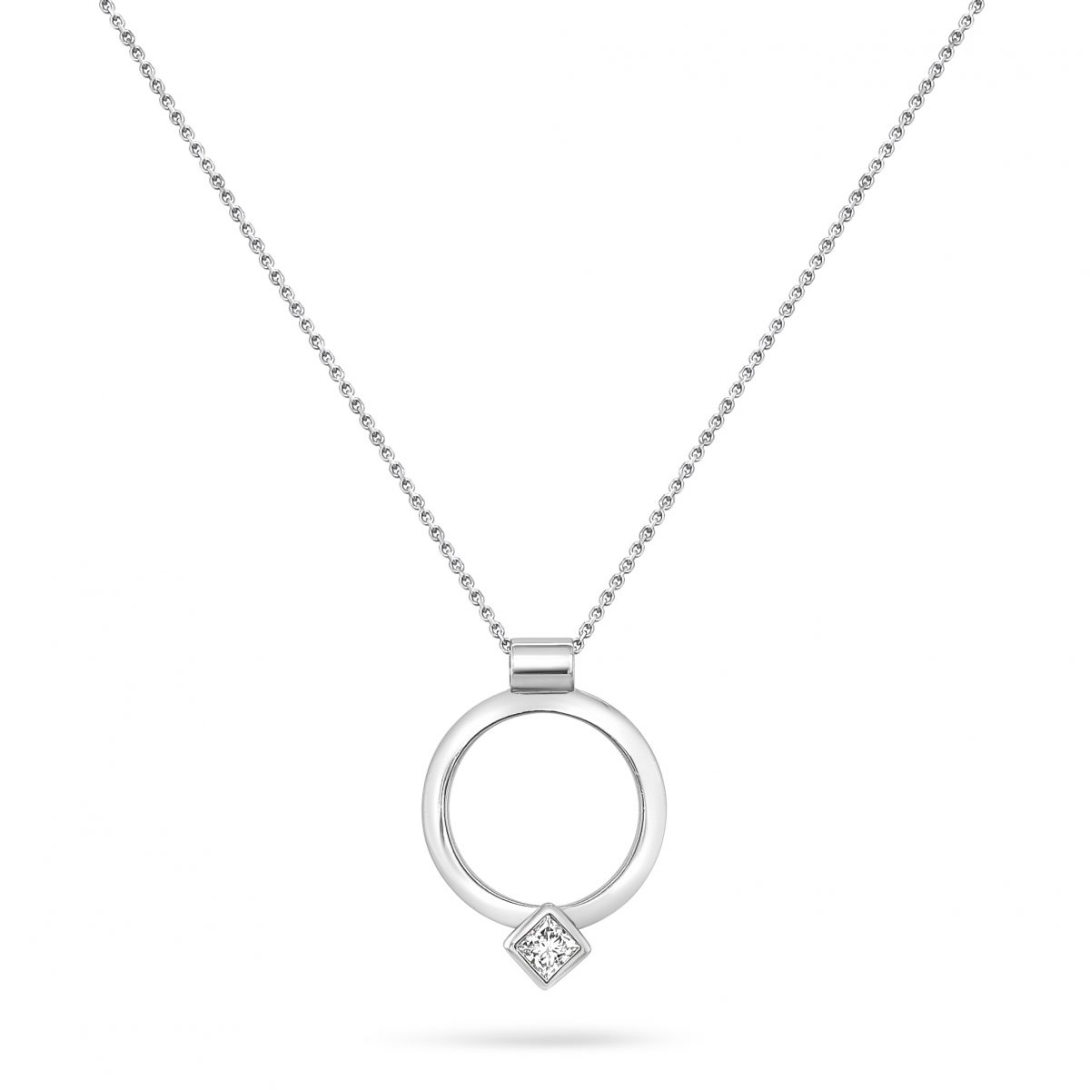 Cathal Barber Goldsmith Hand-Made Diamond Circle Pendant