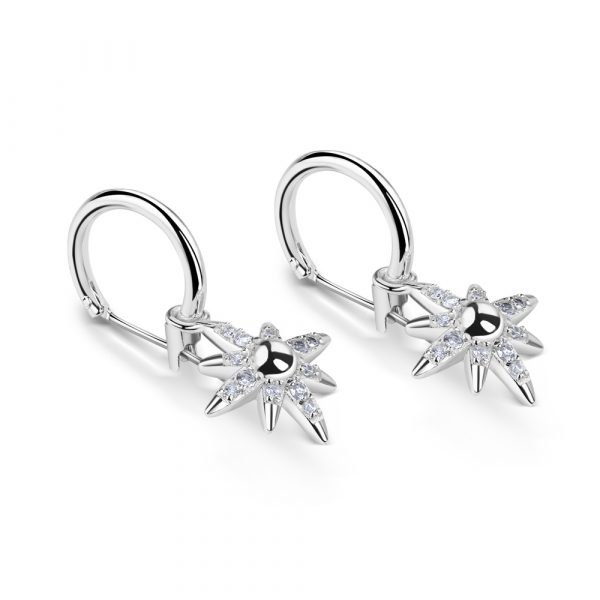 Newbridge Silverware Silver Plated Star Earrings with Clear Stones (E022SR)