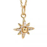 Newbridge Silverware Gold Plated Star Pendant with Clear Stones (P022)