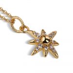 Newbridge Silverware Gold Plated Star Pendant with Clear Stones (P022)