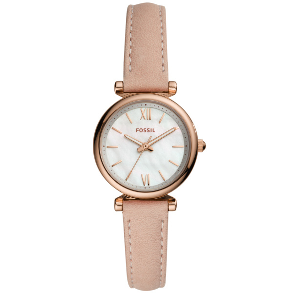 Fossil Carlie Mini Three-Hand Blush Leather Watch (ES4699)