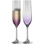 Galway Crystal Erne Champagne Flute Pair Amethyst (G324012)