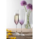 Galway Crystal Erne Champagne Flute Pair Amethyst (G324012)