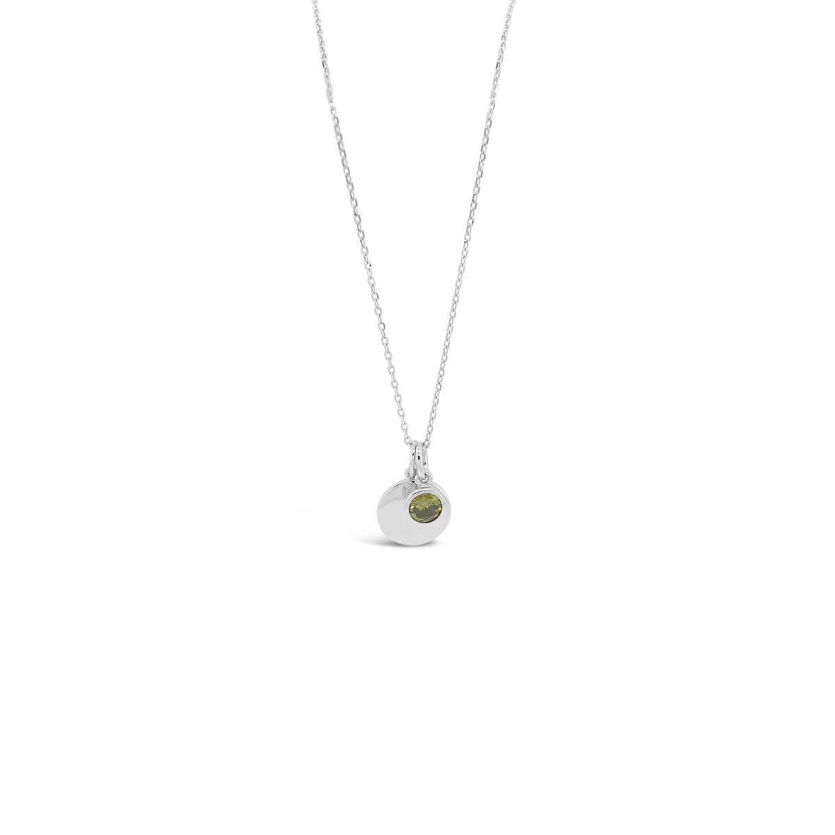 Absolute Silver Birthstone Disc Pendant - August (SP200AUG)