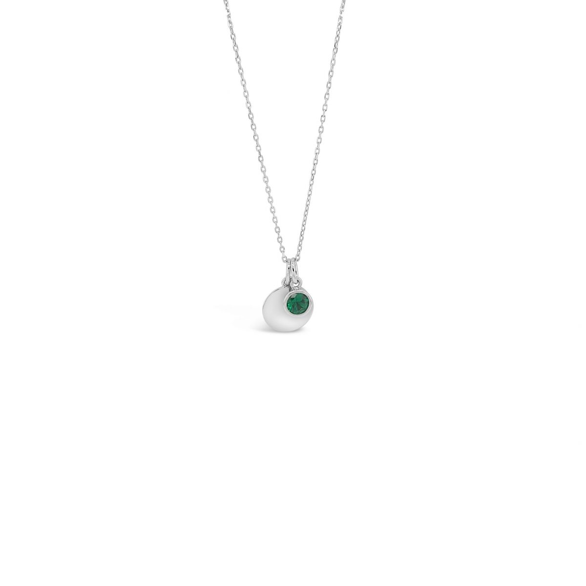 Absolute Silver Birthstone Disc Pendant - May (SP200MAY)