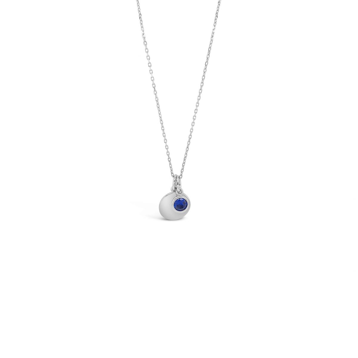 Absolute Silver Birthstone Disc Pendant - September (SP200SEP)