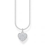 Thomas Sabo Pavé Heart Necklace in Silver (KE2046-051-14-L45V)