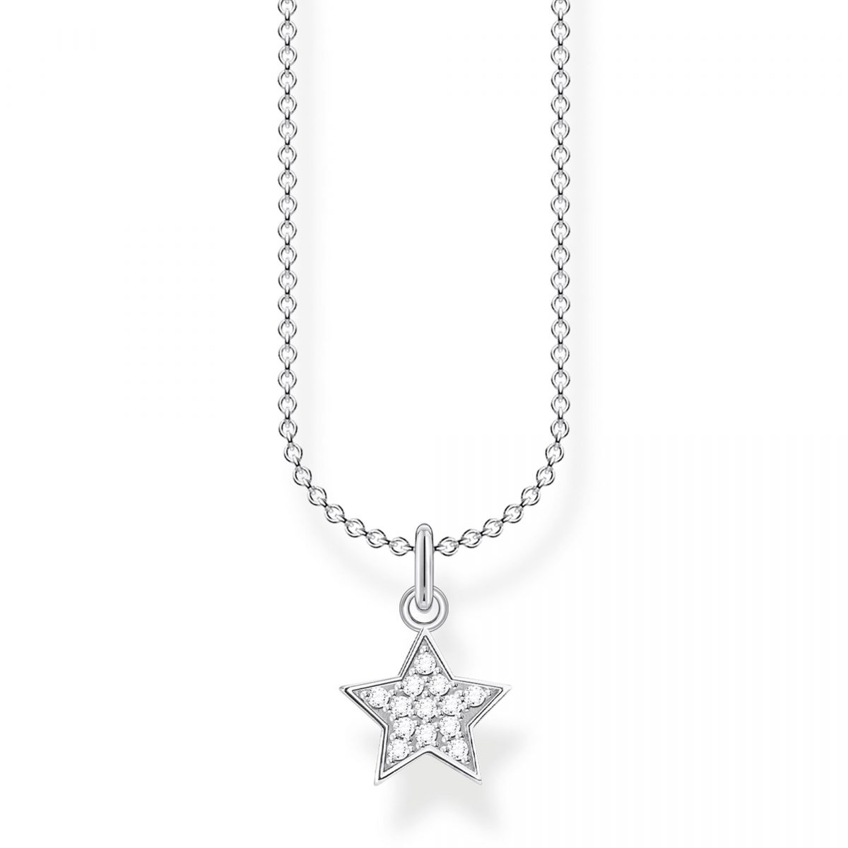 Thomas Sabo Pavé Star Necklace in Silver (KE2052-051-14-L45V)