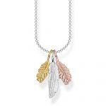 Thomas Sabo Three-Tone Feather Necklace (KE2054-431-7-L45V)