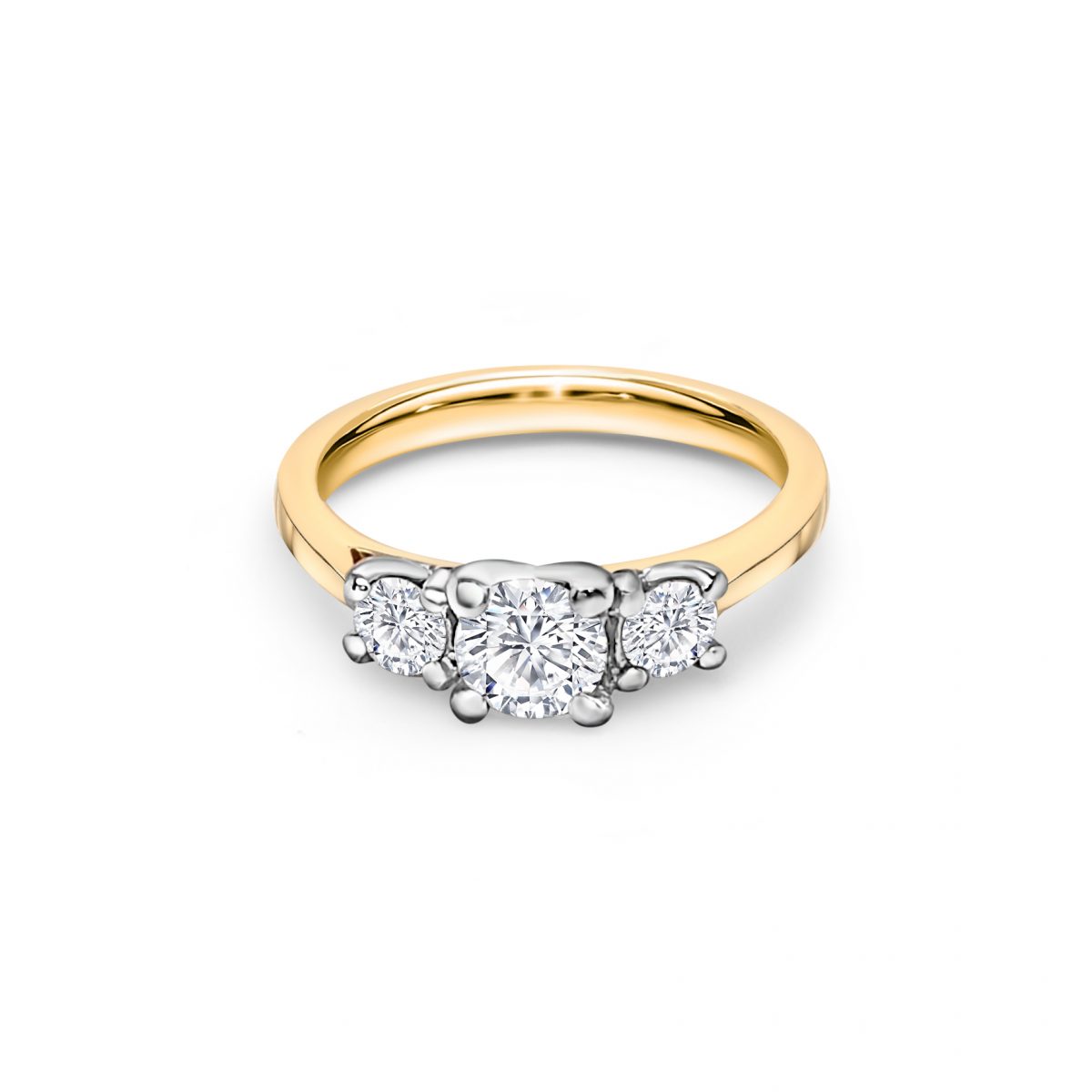 18ct Yellow and White Gold Three Stone Engagement Ring