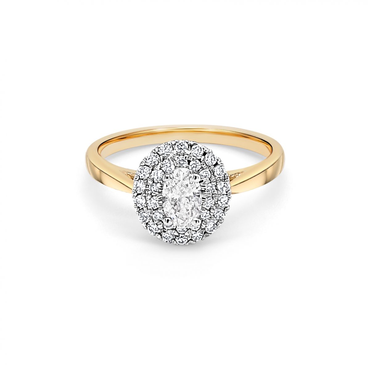 18ct Yellow Gold Halo Engagement Ring