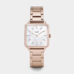 Cluse La Tétragone White Pearl and Rose Gold Watch (CL60027S)