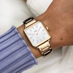 Cluse La Tétragone White Pearl and Rose Gold Watch (CL60027S)