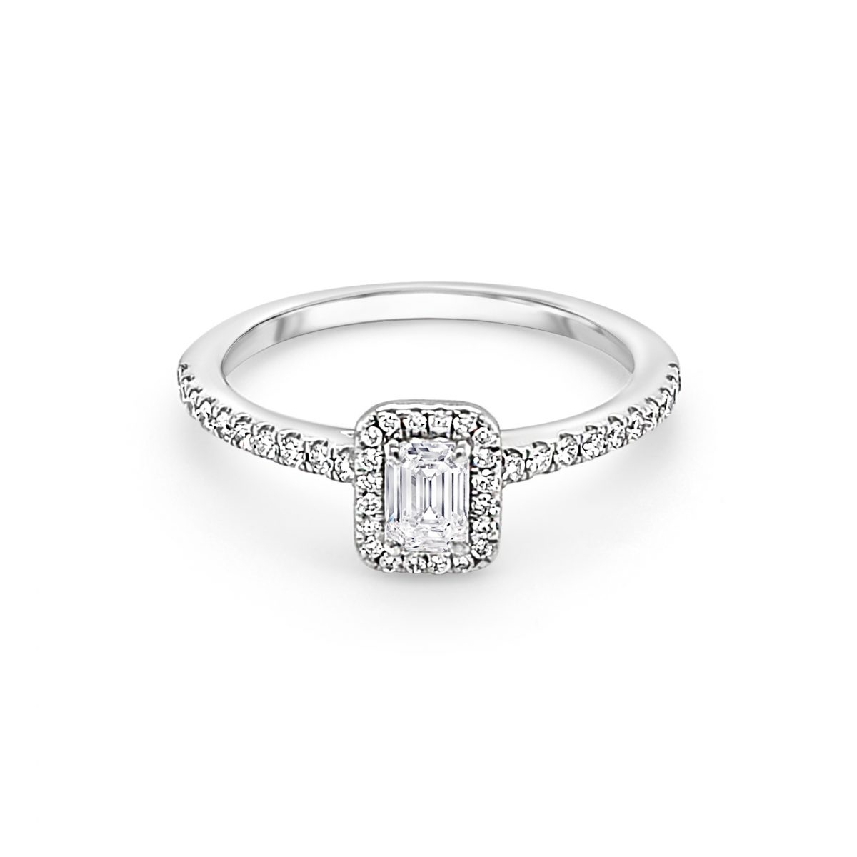 Platinum Centre Stone with Shoulders Diamond Engagement Ring