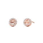 Michael Kors Rose-Gold Plated Sterling Silver Pavé Logo Studs (MKC1033AN791)