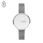 Skagen Gitte Two-Hand Silver Tone Stainless Steel Mesh Watch (SKW3016)