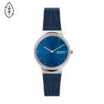 Skagen Freja Two-Hand Ocean Blue Stainless Steel Mesh Watch (SKW3018)