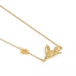 Newbridge Silverware Gold Plated Necklace with Bird and Sun Charm (NL407)