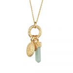 Newbridge Silverware Gold Plated Pendant with Green Aventurine Charm (P4004C)