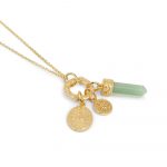 Newbridge Silverware Gold Plated Pendant with Green Aventurine Charm (P4004C)