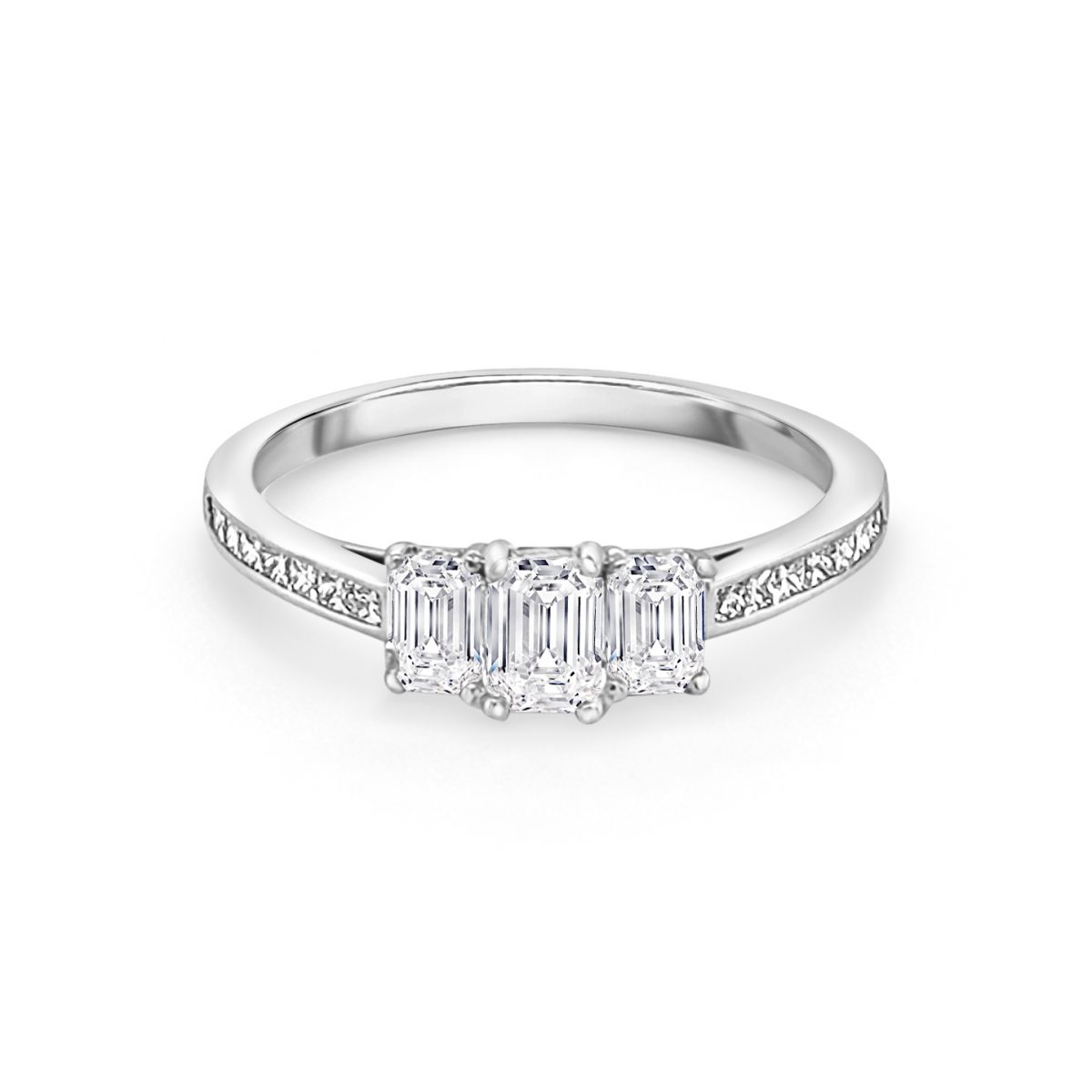 Platinum Three Stone Engagement Ring