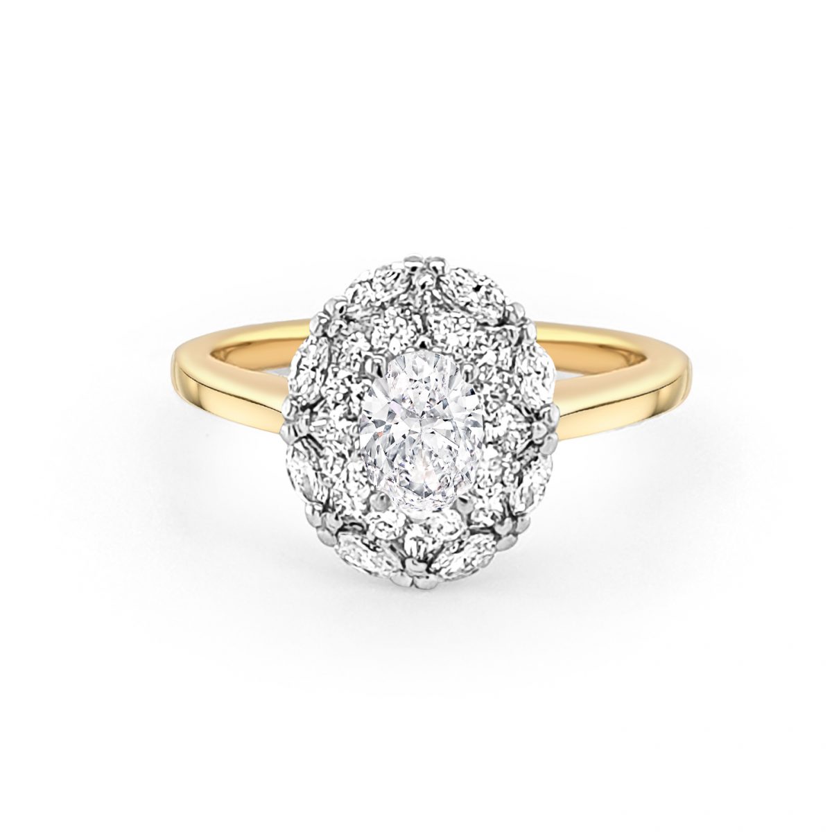 18ct Yellow Gold Halo Engagement Ring