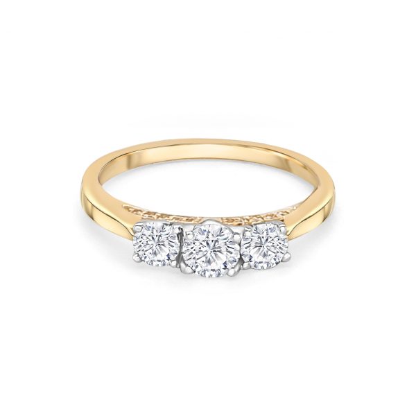 18ct Yellow Gold Three Stone Engagement Ring