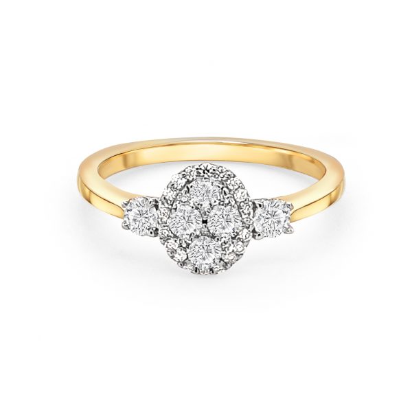 9ct Yellow Gold Three Stone Engagement Ring