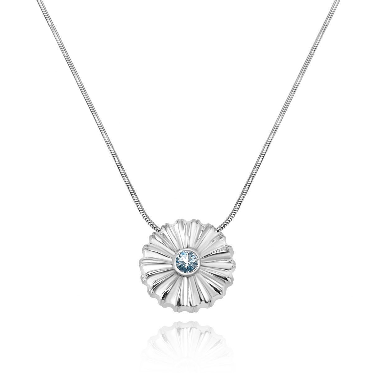 Cathal Barber Goldsmith Sterling Silver Aquamarine Pendant