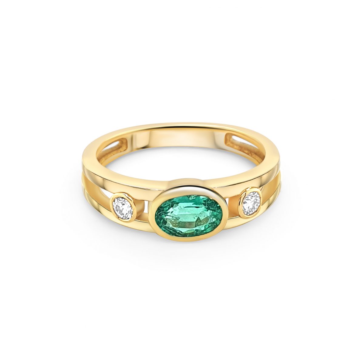 Cathal Barber Goldsmith Emerald and Diamond Ring