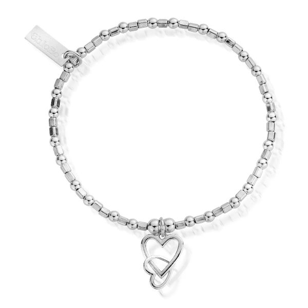 ChloBo Mini Cube Interlocking Love Heart Bracelet (SBCFB572)