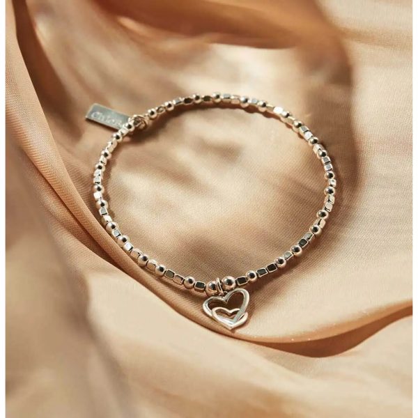 ChloBo Mini Cube Interlocking Love Heart Bracelet (SBCFB572)