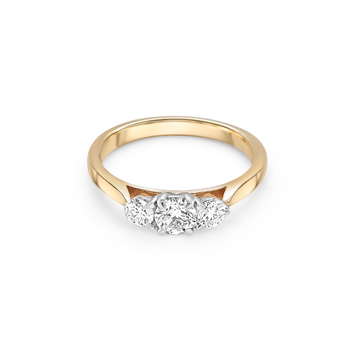 18ct Yellow Gold Three Stone Engagement Ring