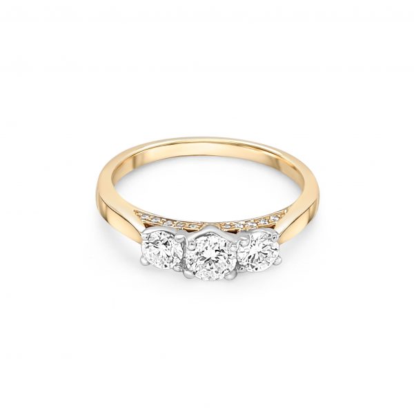 18ct Yellow Gold Three Stone Engagement Ring