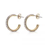 Newbridge Silverware Hoop Earrings with Golden Honey Stones (ER8823)