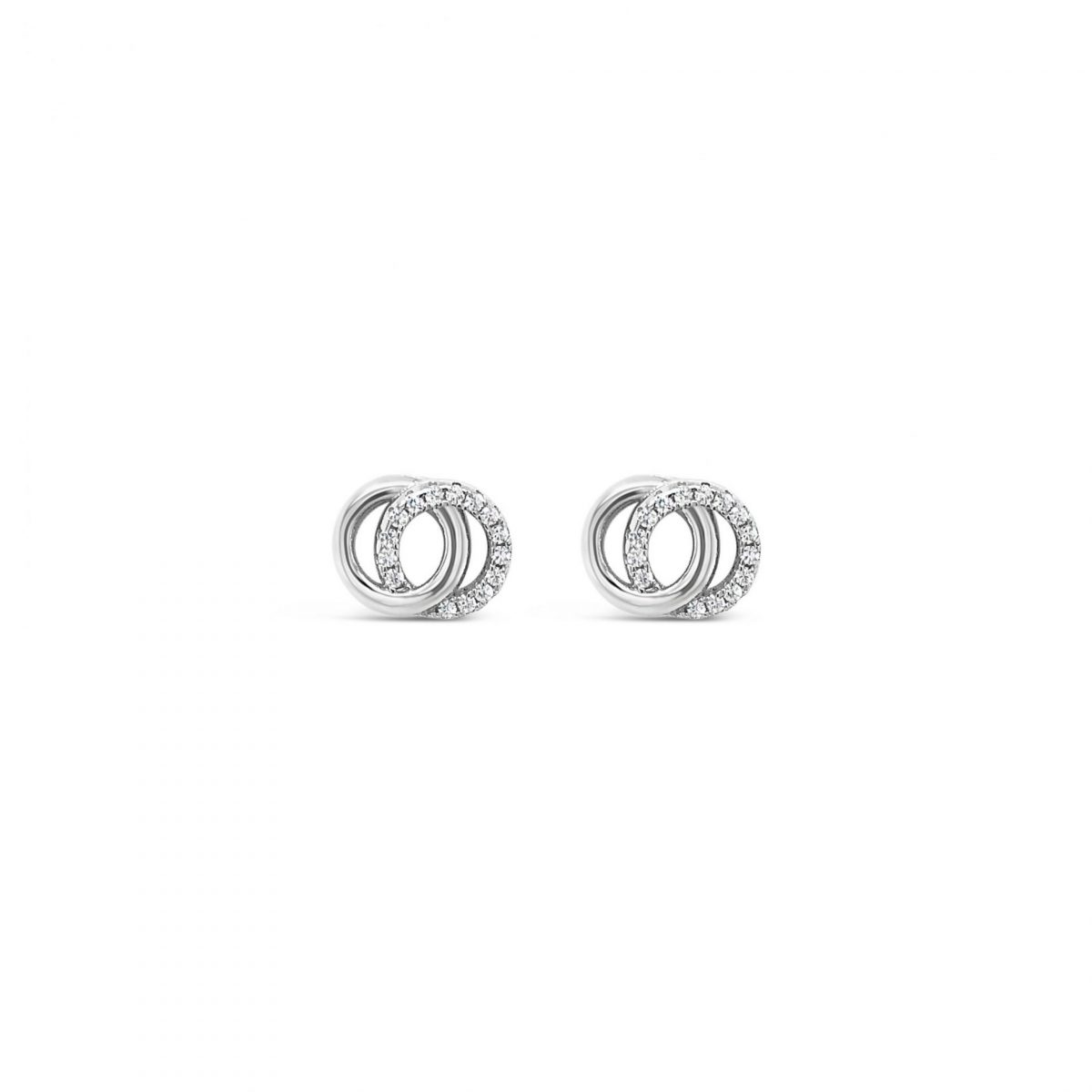 Absolute Jewellery Sterling Silver Interlocking Circle Earrings (SE125SL)