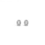 Absolute Jewellery Sterling Silver Cubic Zirconia Oval Earrings (SE164SL)